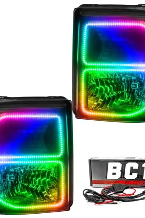 Oracle 11-16 Ford F250/350 LED HL - Black - ColorSHIFT w/ BC1 Controller Money Back Guarantee