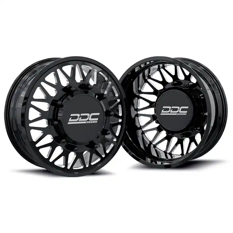 Best Price DDC Wheels Forged Black/Milled Mesh 22"x8.25" Wheel Set 11-23 GM 3500 Dually