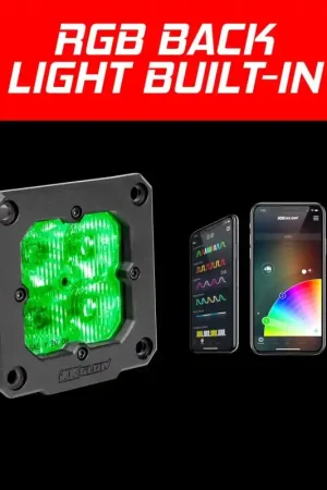 Big Sale XK Glow Flush Mount XKchrome 20w LED Cube Light w/ RGB Accent Light Kit w/ Cntrlr- Driving Beam 2pc
