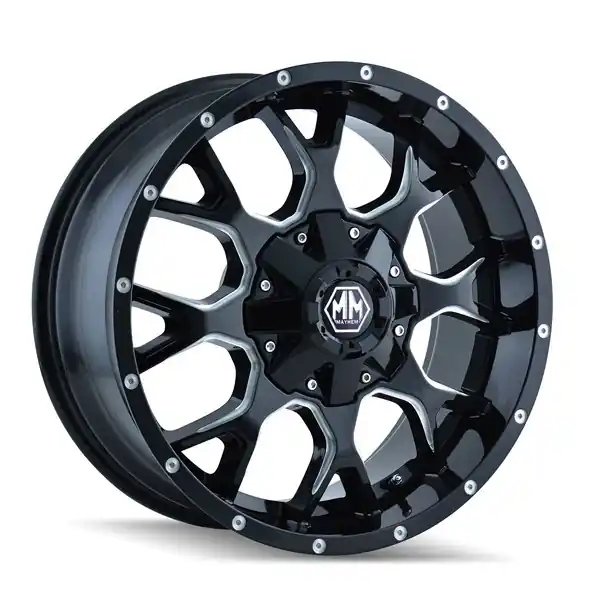 Mayhem Wheels Warrior 8015 Gloss Black Milled 17x9 18mm Offset 8x180 Factory Price