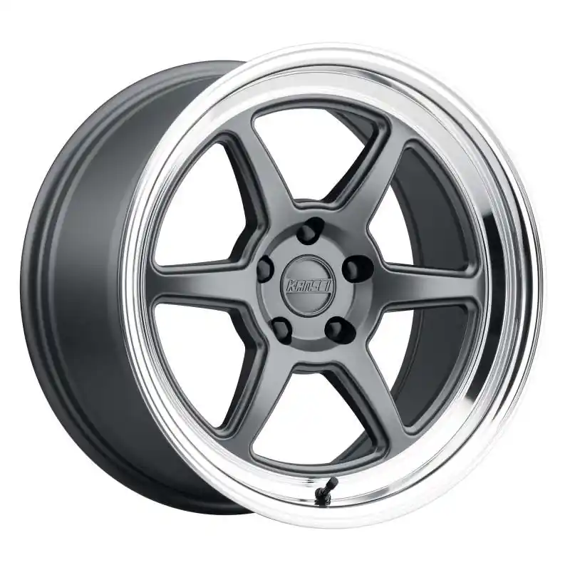 Kansei K14G Roku 18x10.5in / 5x100 BP / 12mm Offset / 66.56mm Bore - Grey & Machined Lip Wheel New Release