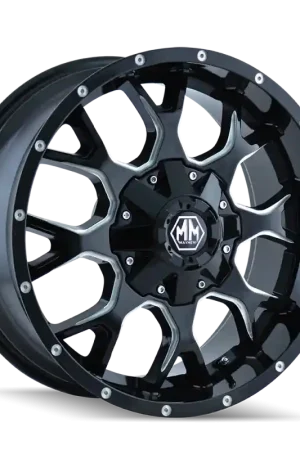 Mayhem 8015 Warrior 17x9 / 5x114.3 BP / 18mm Offset / 87mm Hub Black w/ Milled Spokes Wheel Must Have
