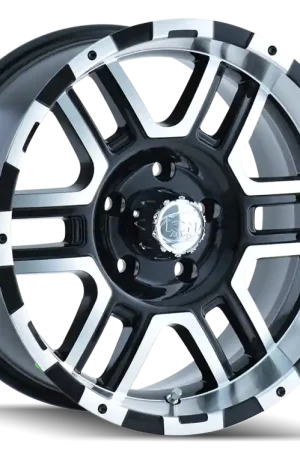 Worldwide Shipping ION Type 179 17x8 / 6x127 BP / 10mm Offset / 78.3mm Hub Black/Machined Wheel