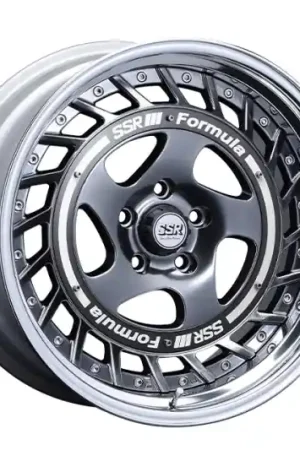 Hot Picks SSR Formula Aero Spoke 18x12.5 5x114.3 -39 Titan Silver w/ Brushed Red Aero Plate