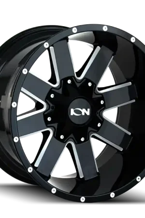 ION 141 18x9 / 8x165.1 BP / 18mm Offset / 125.2mm Hub Gloss Black Milled Wheel Fast Shipping