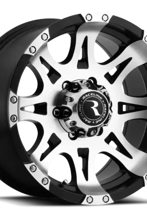 Raceline 982 Raptor 18x9in / 5x150 BP / 25mm Offset / 110.3mm Bore - Black & Machined Wheel Luxury