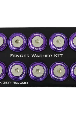 NRG Fender Washer Kit w/Rivets For Plastic (Purple) - Set of 10 Viral