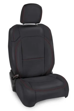 PRP 2018+ Jeep Wrangler/4Door/Gladiator/Non-Rubicon Front Seat Covers(Pair) - Black w/ Red Stitching Special Offer
