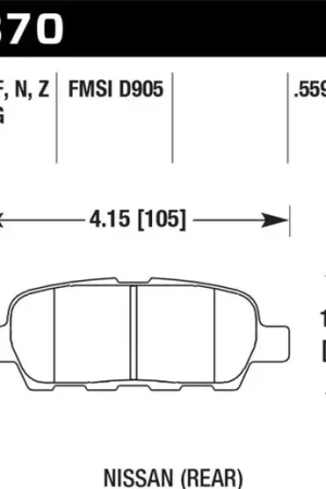 Hawk 03-07 350z / G35 / G35X w/o Brembo Performance Ceramic Street Rear Brake Pads Save Now