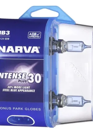 Narva 48473BL2 Hb3 12V 60W Intense Plus 30 Halogen Headlight Globes, Twin Pack Free Returns