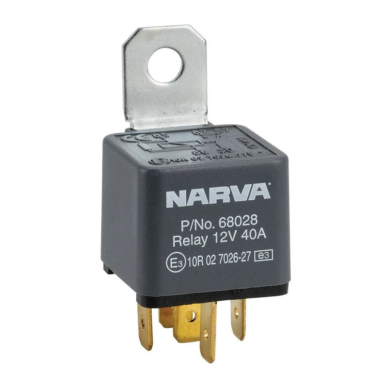 Free Returns Narva 68028BL 12V 40A Normally Open 5 Pin Relay With Resistor-