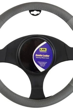 Ilana Steering Wheel Cover Genuine Leather Charcoal - 22\\/GENLCSWC (Pickup Only) One Day Deal