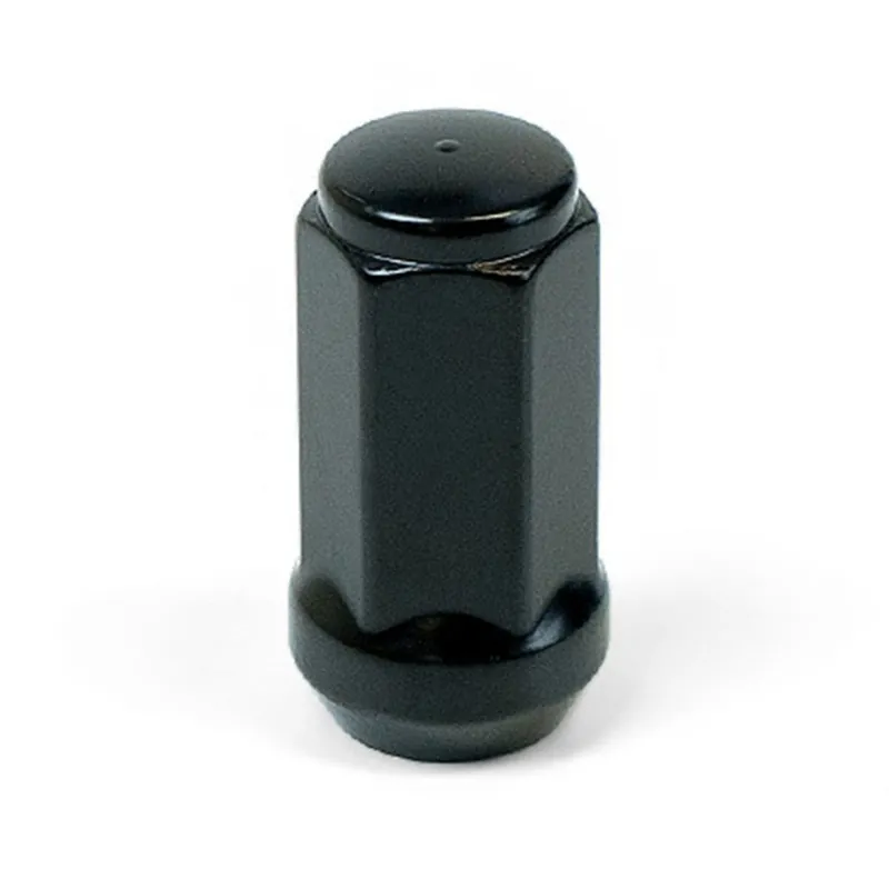 Limited Time SAAS Single Wheel Nut - 45mm Length, Black Chrome, M14x1.50 Thread, Flat Head Bulge Type - 44599BBC