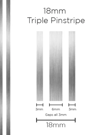 SAAS 18mm Pinstripe - Triple Silver (10m) - 11107 Price Cut