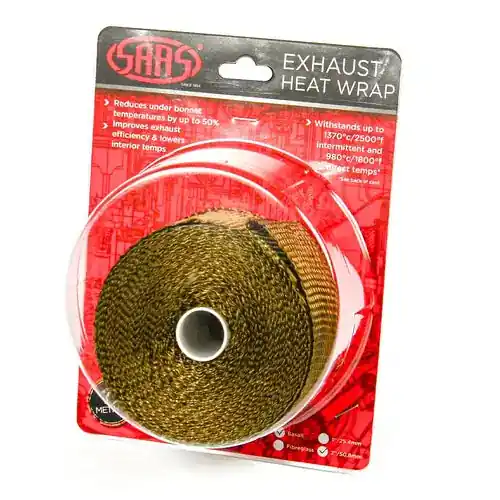 SAAS Exhaust Wrap Basalt Titanium 50mm (2in) x 10m - SHWT5010 Certified