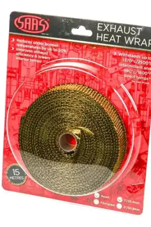 Modern SAAS Exhaust Wrap Basalt Titanium 25mm (1in) x 15m - SHWT2515