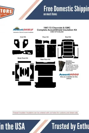 Mega Sale Floor Insulation Kit for 1967-1972 Chevrolet Suburban