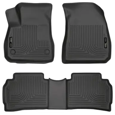 Fast Shipping Husky Liners 2016 Chevy Malibu Weatherbeater Black Front & 2nd Seat Floor Liners (Footwell Coverage) - 99191
