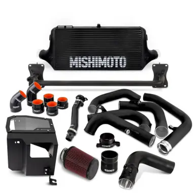 Hassle-Free Returns Mishimoto 2022+ WRX Intercooler Kit W/ Intake BK Core MWBK Pipes - MMINT-WRX-22AIBKBK