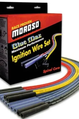 Moroso Chevrolet Small Block Ignition Wire Set - Blue Max - Spiral Core - Sleeved - Non-HEI - 90 Deg - 72405 Low Price