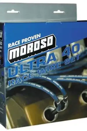 Final Sale Moroso GM LS Ignition Wire Set - Ultra 40 - Unsleeved - Coil-On- 8in Wire - Blue - 73660