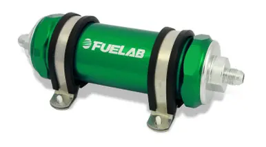 Popular Fuelab 828 In-Line Fuel Filter Long -10AN In/Out 100 Micron Stainless - Green - 82823-6