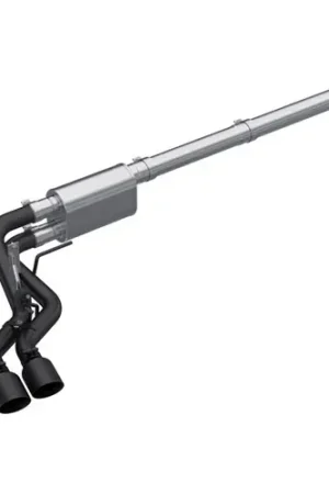 MBRP 2021-2025 F-150 2.7L EcoBoost / 3.5L EcoBoost / 5.0L V8 3in Cat Back (Lightning Style - Pre-Axle) Single Side Exit (Black Coated Aluminized Steel) - S5217BLK Deal