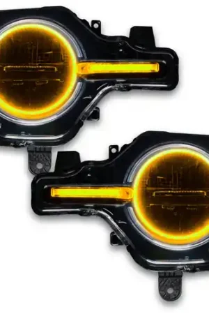 Oracle 2021-2023 Ford Bronco Headlight Halo Kit w/DRL Bar - Base Headlights ColorSHIFT -w/Simple Control Latest