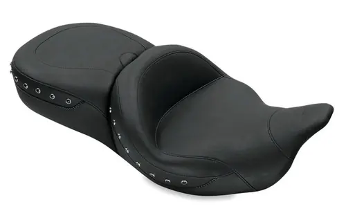 Markdown Mustang 08-21 Harley Electra Glide,Rd Glide,Rd King,Str Glide Super Tour 1PC Seat Blk Pearls - Black