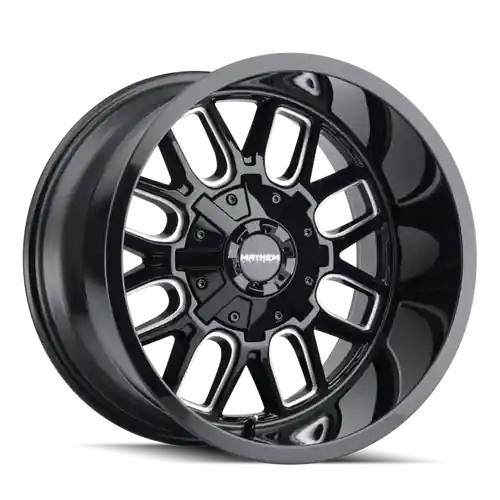 Mayhem 8107 Cogent 20x10 / 8x165.1 BP / -19mm Offset / 130.8mm Hub Black w/ Milled Spokes Wheel Next Day Delivery