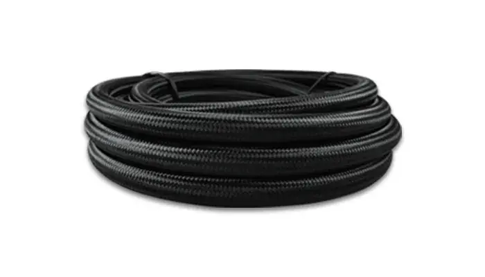 Vibrant Performance 20ft Roll of Black Nylon Braided Flex Hose with PTFE Liner AN Size: -16 Price Cut