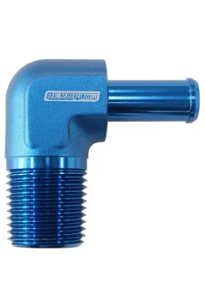 Aeroflow 90 Deg 3/8" NPT -6AN Hose Barb to suit 100/450 Series Braided Hose - Blk Wholesale