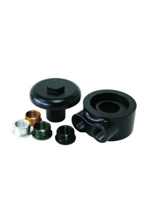 Direct From Factory Aeroflow 90 Deg Oil Filter Adapter -8 ORB Ports - Black