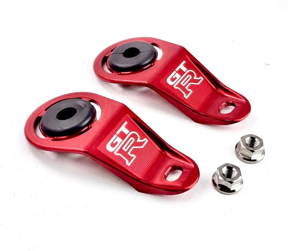 Platinum Racing Products Billet Radiator Brackets inc Titanium Hardware to suit Nissan Silvia S13 Black / None Authentic