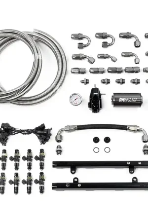 Deatschwerks Coyote 5.0 Fuel Rails w/Crossover, 1200cc/min Injectors + Full Return Plumbing Kit (Mustang/F-150 11-17) Holiday Sale