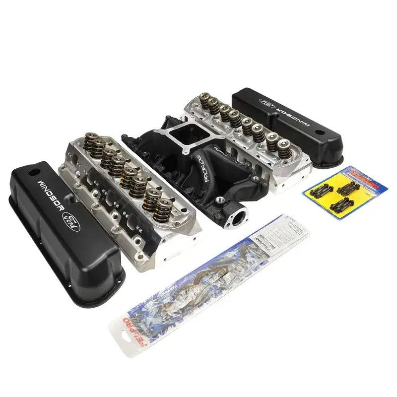 Super Sale Proflow Cylinder Head SuperMax 210 & Intake Kit Manifold Max Jr Single Plane Aluminium Black Square Bore SB For Ford 289 302W Kit