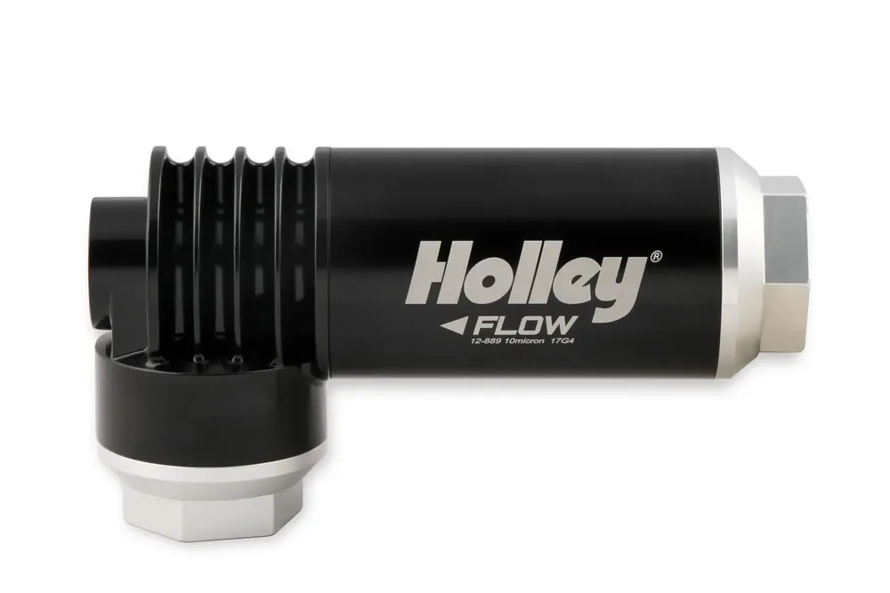 Viral Holley EFI Diecast Filter Regulator -8AN Internal Regulator is preset at 59.5 psi #12-888 has 3/8" NPT ports. #12-889 has -8AN o-ring ports.