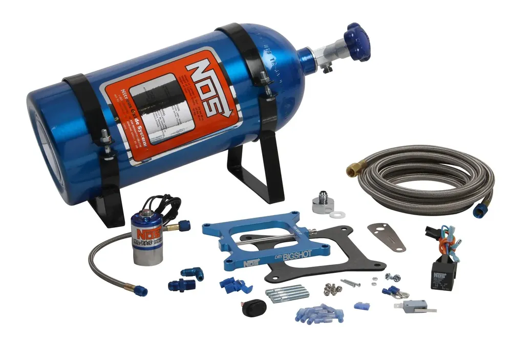 Editor’s Pick NOS Dry BigShot 4-Barrel Professional Kit Dry Bigshot Nitrous Kit For 4150 Type Throttle Body