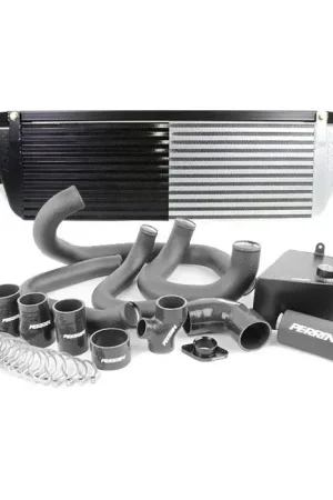 Handmade Perrin Front-Mount Intercooler Kit (WRX 2015-21) Black Core, Red Piping