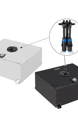 Time-Limited Proflow Fuel Cell EFI Baffled Tank Kit 15G 57L Aluminium Black 510 x 460 x 260mmin tank Fuel Pump Module & 2x 340LPH Pumps