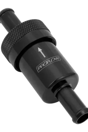 Best Seller Proflow Fuel Filter Aluminium 5/16in Hose Barb 100 Micron Stainless Steel Polished Silver