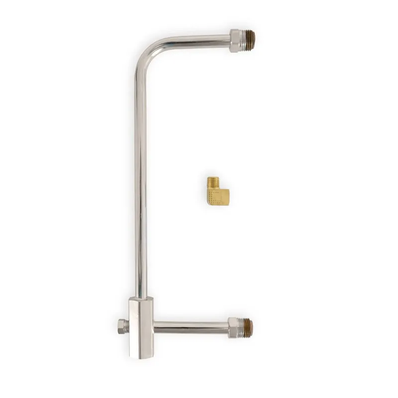 Holley Fuel Line Fuel Line Chrome For Model 4160 Carburetor 5/8-18 inverted flare inlet. 8-21/32" center to center. Flash Sale