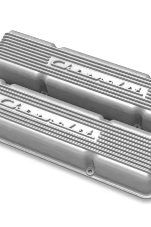 Don’t Miss Out Holley GM Licensed Vintage Series SBC Valve Covers GM Style Finned "Script" Perimeter Bolt Valve Cover Pair SBC - Natural Cast Finish