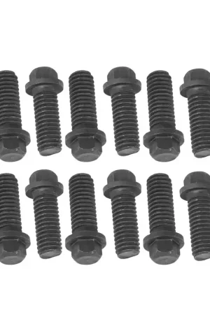 Proflow Header Bolts Hex Head 3/8in x 1'' Length Custom Black Oxide For Chevrolet For Ford Set of 16 New Arrival