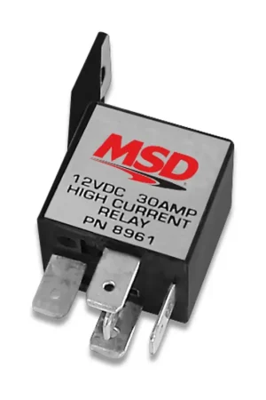 MSD High Current Relay, SPST The SPST High Current Relay is rated at 30 amps with an input voltage of 12 volts DC. Top Pick