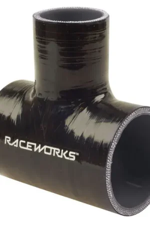 Raceworks Hose Tee 2.25" ID1.5" Spout Black New Release