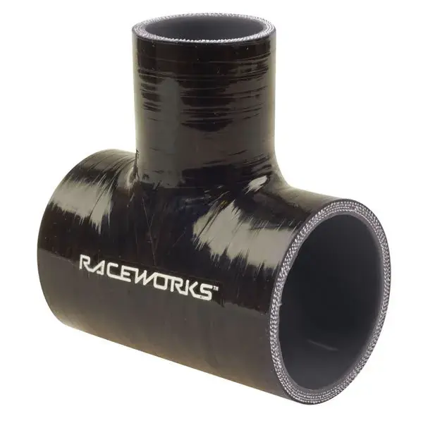 Raceworks Hose Tee 2.25" ID1.5" Spout Black New Release