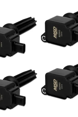 MSD Ignition Coil - Ford EcoBoost - 2.0L/2.3L L4 - Black - 4-Pack 2012-2019 Ford EcoBoost - 2.0L/2.3L Premium