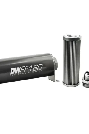 Deatschwerks In-Line Fuel Filter Element and Housing Kit Stainless Steel 10 Micron 160mm Instant Buy