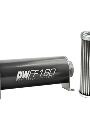 Deal Deatschwerks In-Line Fuel Filter Element and Housing Kit Stainless Steel 5 Micron 160mm